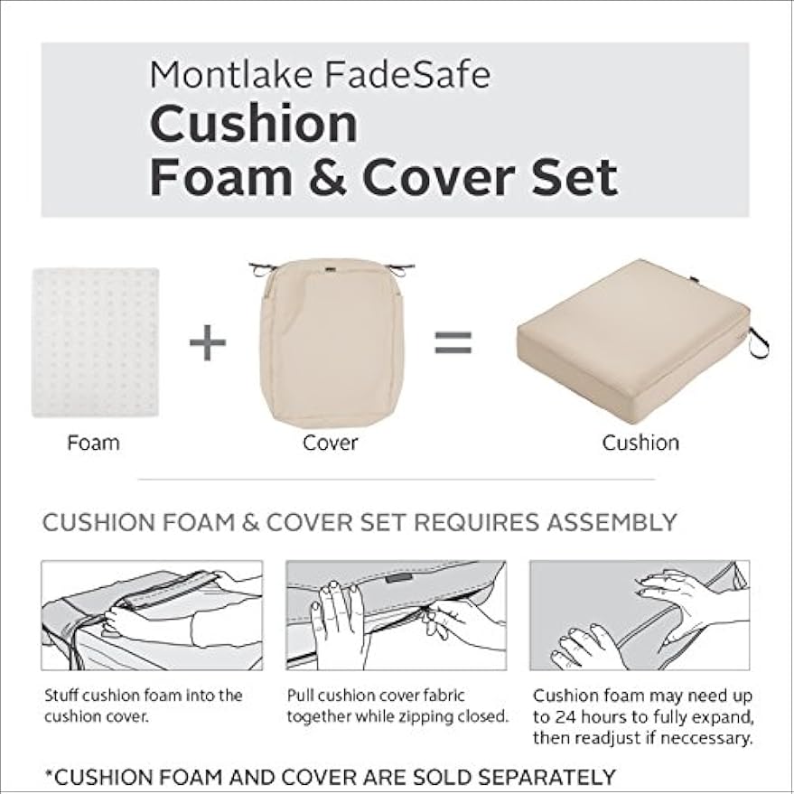 Classic Accessories Patio Furniture Outdoor Cushion Foam, 21" x 21" x 5"