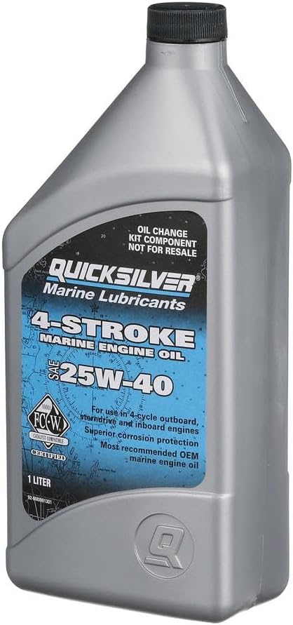 Quicksilver 4-Stroke Oil Change Kit – for Mercury Outboard Engines – 15, 20, 25, 30, 40, 50, 60, 75, 90, 115, 150, 175, 200, 225, 250, 300, 350, 400 HP
