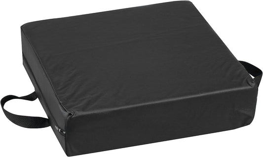 DMI Comfort Seat Cushion for Soft and Firm Support on Wheelchairs, Office Chairs, Dining Chairs and Stadium Seats, Standard Foam, 16 x 16 x 4, Black