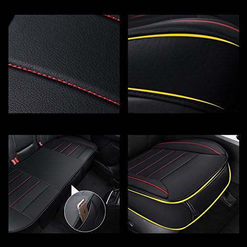 HONCENMAX Car Seat Cover Cushion Pad Mat Protector for Auto Supplies for Sedan Hatchback SUV PU Leather [Without Backrest] 2+1 Front Seat Covers&Rear Seat Cover