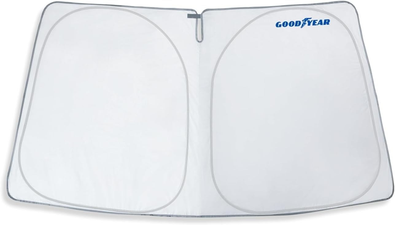 Goodyear Foldable Windshield Sunshade for Chevrolet (Chevy) Tahoe 2021-2025, SUV car Accessories, Sunshade Cover, Sun Shade Car Windshield, Window Sun Blocker - GY008221