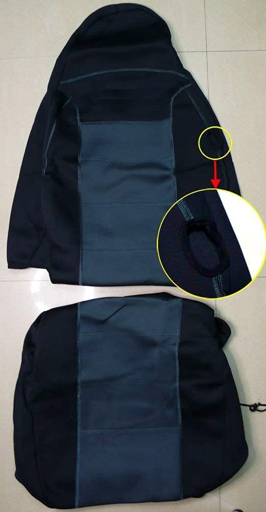 GEARFLAG Custom Fit Seat Cover for Wrangler TJ 1997-2002 - Full Set Diving Suit Grade Neoprene Waterproof Dirtproof - Ultimate Protection for Front and Rear Seats - Gray/Black Design