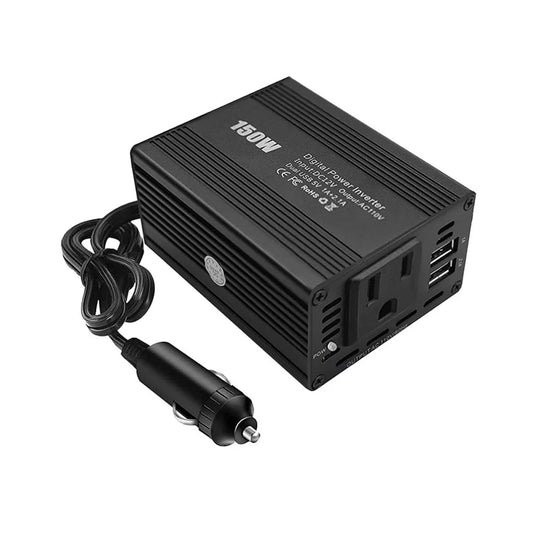 150W Power Inverter DC 12V to 110V AC Car Inverter with 3.1A Dual USB and 1 AC Outlets Car Adapter Car RV Truck Camping (Black)