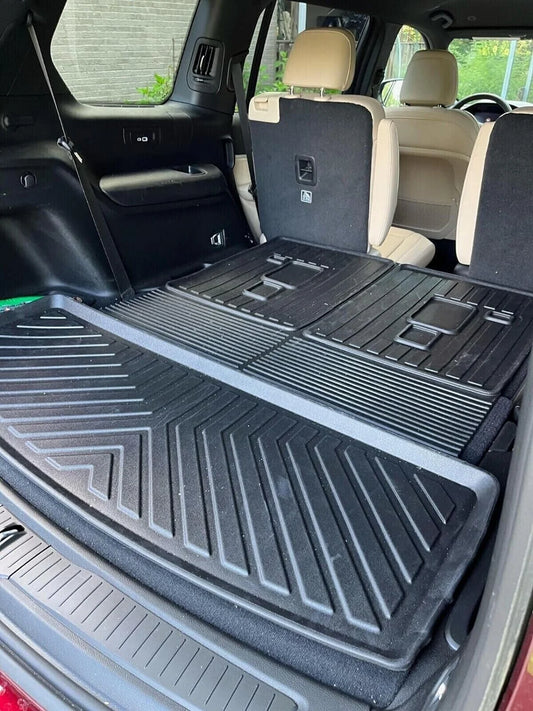 EACCESSORIES EA Cargo Liner – Trunk Mat for Jeep Grand Cherokee L (7 Seats) 2021-2024 – Weather-Resistant Trunk Mats for Cars with Raised Lip–Non-Slip Car Trunk Mat Tray Pad Boot–Laser Pre-Cut Design