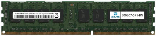 500207-571 - HP Compatible 16GB PC3-8500 DDR3-1066Mhz 4Rx4 1.5v ECC Registered RDIMM