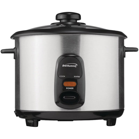 Brentwood New 5-Cup Uncooked/10-Cup Cooked Rice Cooker, Stainless Steel