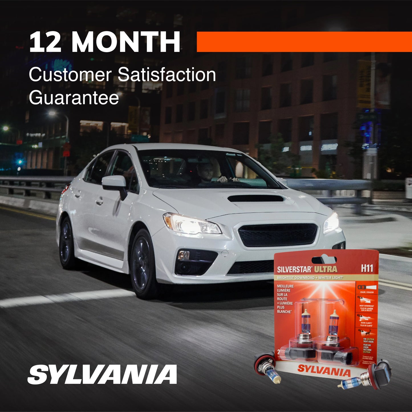 SYLVANIA H11 SilverStar ULTRA Halogen Headlight Bulb, 2 Pack