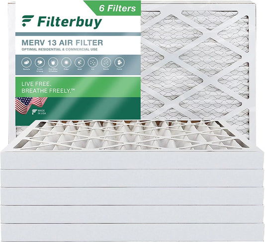 Filterbuy 12x24x2 MERV 13 Pleated HVAC AC Furnace Air Filters (6-Pack)