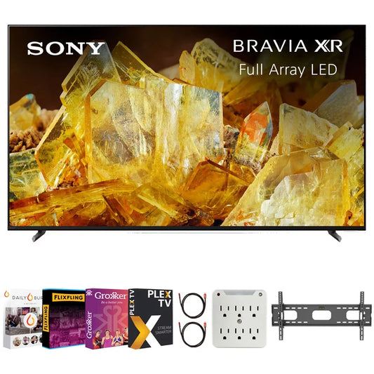 Sony XR55X90L Bravia XR 55 X90L 4K HDR Full Array LED Smart TV (2023 Model) Bundle with Premiere Movies Streaming + 37-100 Inch TV Wall Mount + 6-Outlet Surge Adapter + 2X 6FT 4K HDMI 2.0 Cable
