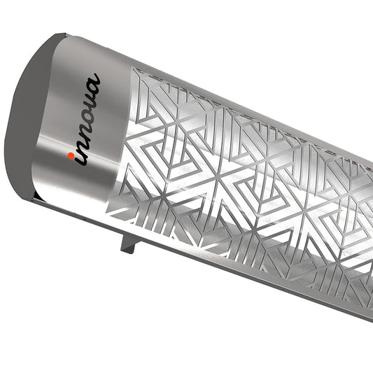 Innova-4000 Watt Electric Infrared Dual Element Heater-277 Voltage-Stainless Steel Finish-Mason Decorative Fascia-Outdoor Wall Mount Electric