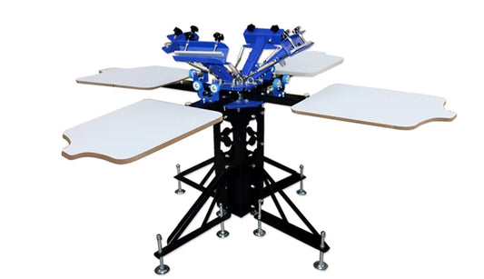 INTBUYING 4 Color 4 Station Press Printer Simple Type Double Rotary T-shirt Screen Printer T-shirt Printing Equipment