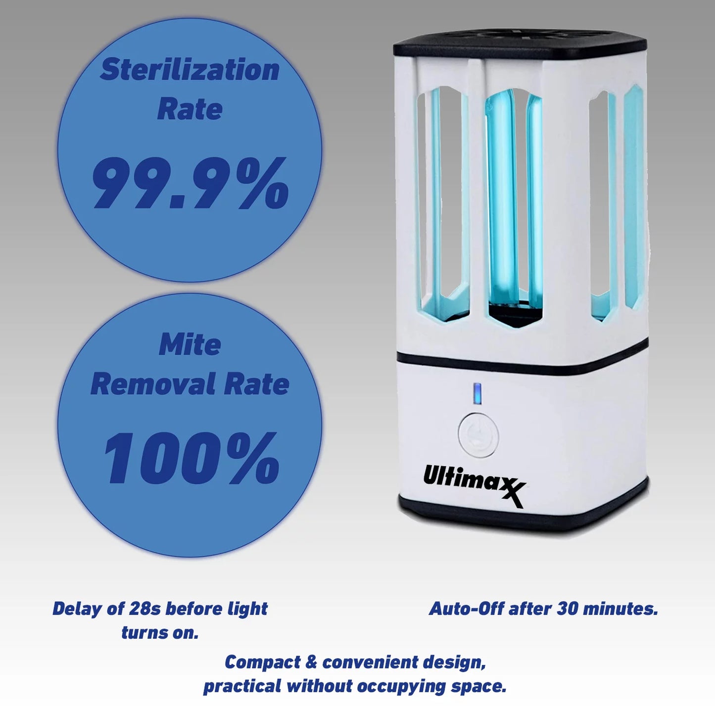 Ultimaxx Mini Portable UV (Ultraviolet) Light Disinfecting Lamp