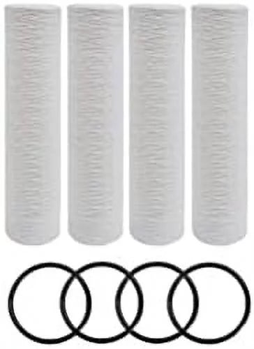Pack Of 4 Compatible Replacement Filters For Pelican Water PC40-20 20 X 4.5 5 Micron Sediment Replacement Filters And O-Rings By .