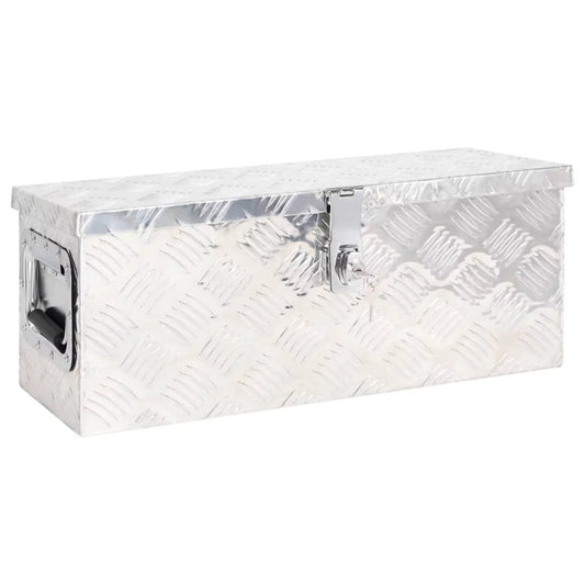 moobody Aluminum Tool Box Truck Toolbox Lockable Underbody Organizer Storage Case Trailer Box Silver for Vehicle, Garage, Camping Trip 23.6 x 9.3 x 9.1 Inches (L x W x H)