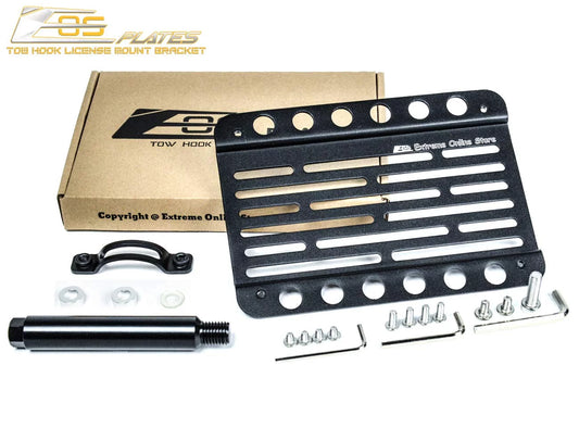 Extreme Online Store Replacement for 2011-16 Mini Cooper R60 Countryman | EOS Plate Version 1 Mid Sized Front Bumper Tow Hook License Plate Relocator Mount Bracket