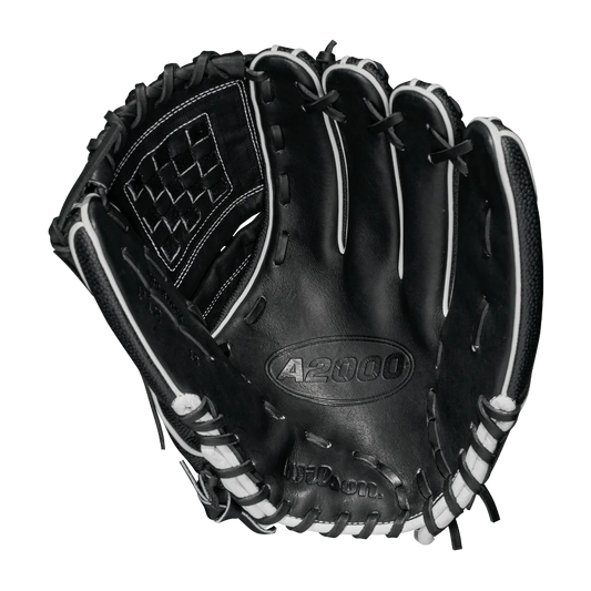 Wilson A2000 Superskin P12 12 Fastpitch Softball Glove (Wbw10021212) 2 Piece Black/White 12 Left Hand