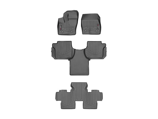 WeatherTech Custom Fit FloorLiners compatible with 2018-2022 Ford Transit Connect - Complete Set (1st, 2nd, & 3rd Row), Black