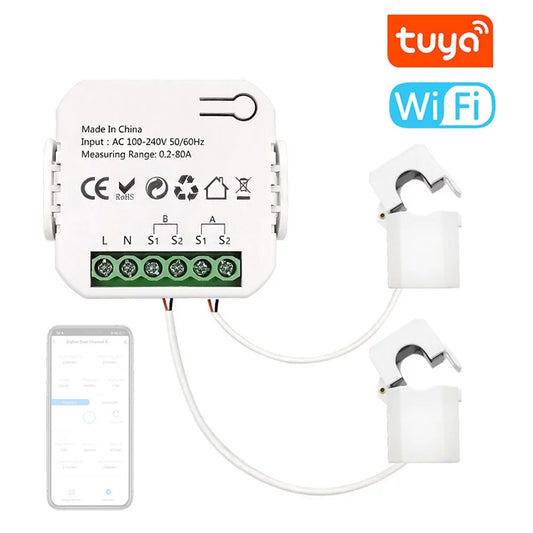 Andoer Wifi Intelligent Energy Meter, Solar PV System Power Monitor with CT, Mobilephone APP Control