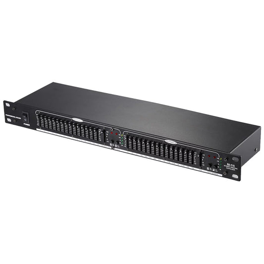 Tomshoo Dual Channel 15,Band Equalizer EQ,215, 1U Rack Mount for High,Quality Sound in Pro Audio Setups