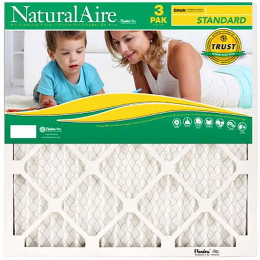 Flanders 87357.011420 3 Pack- 14 x 20 x 1 in. Natural Standard Pleated Air Filter - Pack Of 4