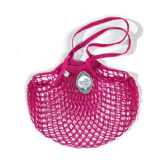 The French Filt Le Fillet Net Market Bag Set of 2, Medium [Raspberry]