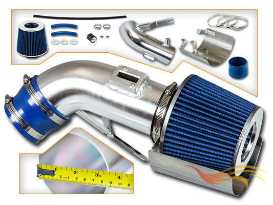 Rtunes Racing Short Ram Air Intake Kit + Filter Combo BLUE Compatible For 09-17 Nissan Maxima V6