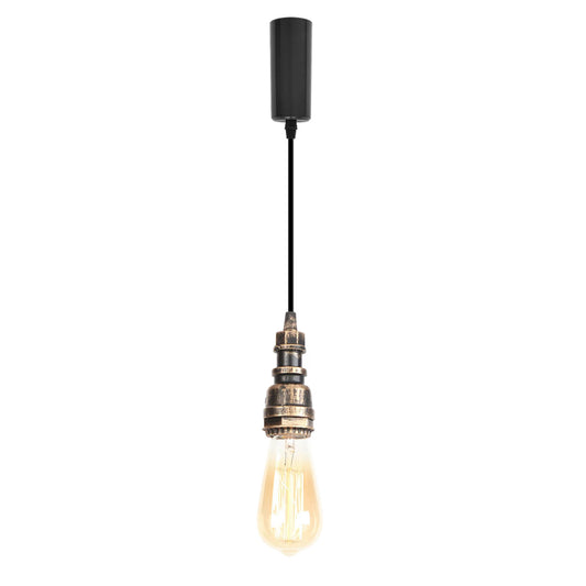 Kiven H-Type Track Lighting, 1-Light Industrial Halo Track Pendant Light, Steampunk Style Track Light Pedant Adjustable Length for Bedroom Kitchen Shop Home Cafe,Copper Finish