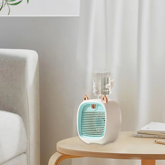 Portable Air , Personal Mini Air Conditioner, 3 in 1 Mini Conditioner Humidifier 3 Speeds Desktop Cooling Fan for Home Bedroom blue