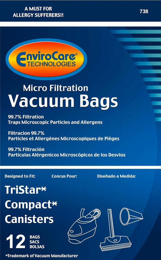 Replacement Micro Filtration Vacuum Cleaner Dust Bags Made To Fit Tristar Canisters 12 Pack