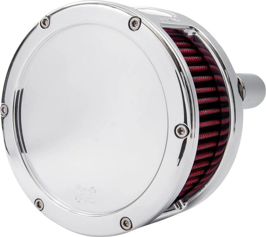 Feuling BA Series Chrome Body - Solid Cover - Red Air Cleaner Kit (5437)