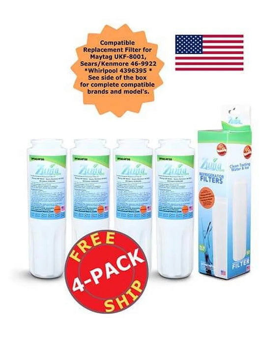 ZUMA Brand , Water and Ice Filter , Model # OPFM2-RF300 , Compatible with KitchenAid KFIS25XVWH1 - 4 Pack - Made in U.S.A.