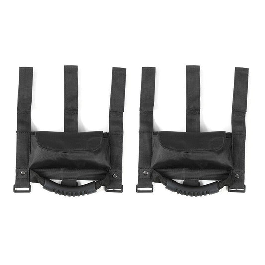Teledu Black Roll Bar Grab Handles with Storage Bag For Jeep Wrangler CJ YJ TJ JK