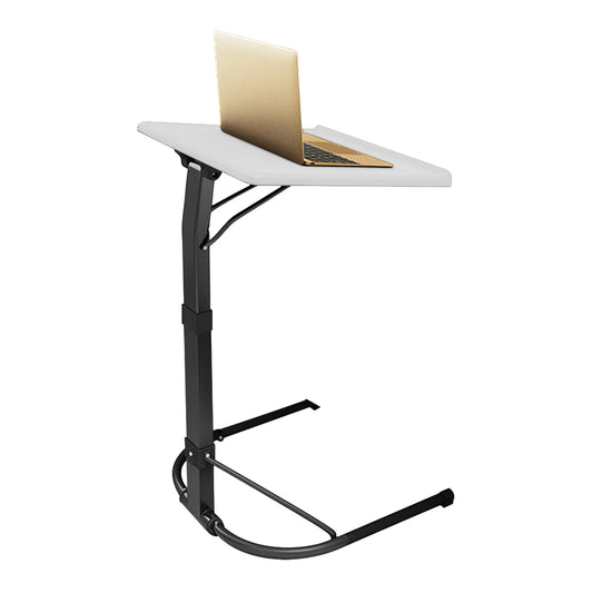 iMountek Folding Laptop Stand Table, Adjustable Height & Angles, Portable Computer Holder for Presentation Office Home, White