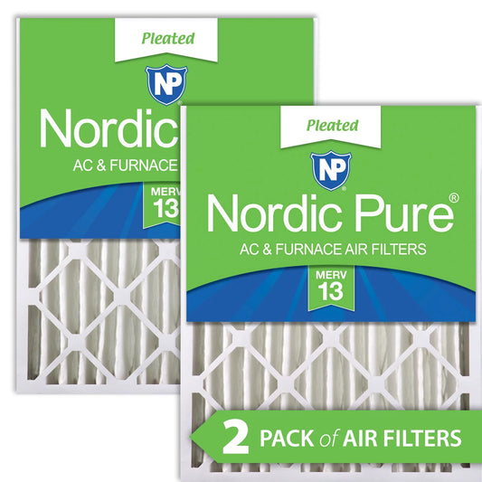 Nordic Pure 16x24x4 (3 5/8) Pleated MERV 13 Air Filters 2 Pack