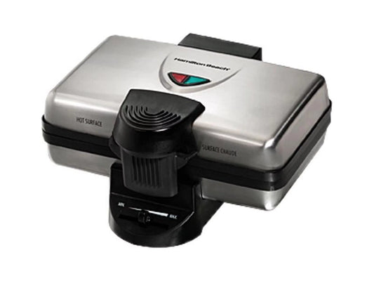Hamilton Beach Belgian Mini Waffle Maker with Shade Control, Non-Stick Grids, Stainless Steel, 26009