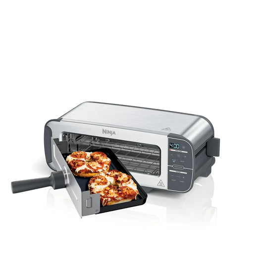Restored Ninja ST100 Foodi 2-in-1 Flip Toaster, 2-Slice Toaster, Compact Toaster Oven, Snack Maker, 1500 Watts(StainlessSteel) - Refurbished