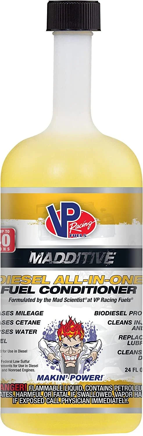 VP Racing Fuels 2835 Madditive Diesel All-In-One Fuel Conditioner - 24 oz. Cleans Injectors & Pumps Restores power Disperses Water Reduces Smoking