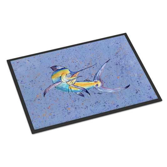 Carolines Treasures 8350MAT Blue Marlin Indoor or Outdoor Mat 18x27, 27L x 18W, multicolor