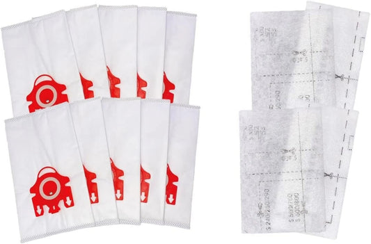 Bags + 8 Filters)3D FJM Replacement Bags For Compact C1 Vacuum Bags Type FJM, Compact C1, Compact C2, S6000-S6999, S4000-S4999,S700, S500-S578 Vacuum Cleaner
