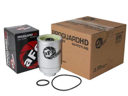 aFe Power 44-FF011-MB Pro GUARD D2 Fuel Filter; 3/8 in.-8 Center Threads; Direct OE Replacement; 4 Pack; Fits select: 2001-2016 CHEVROLET SILVERADO, 2015-2016 GMC SIERRA