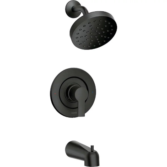 Moen Rinza Posi-Temp 1-Handle Lever Tub & Shower Faucet, Matte Black 82628BL