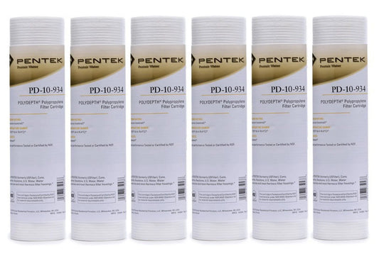 Pentek PD-10-934 10 Micron Standard 10 Inch Sediment Water Filter 6 Pack