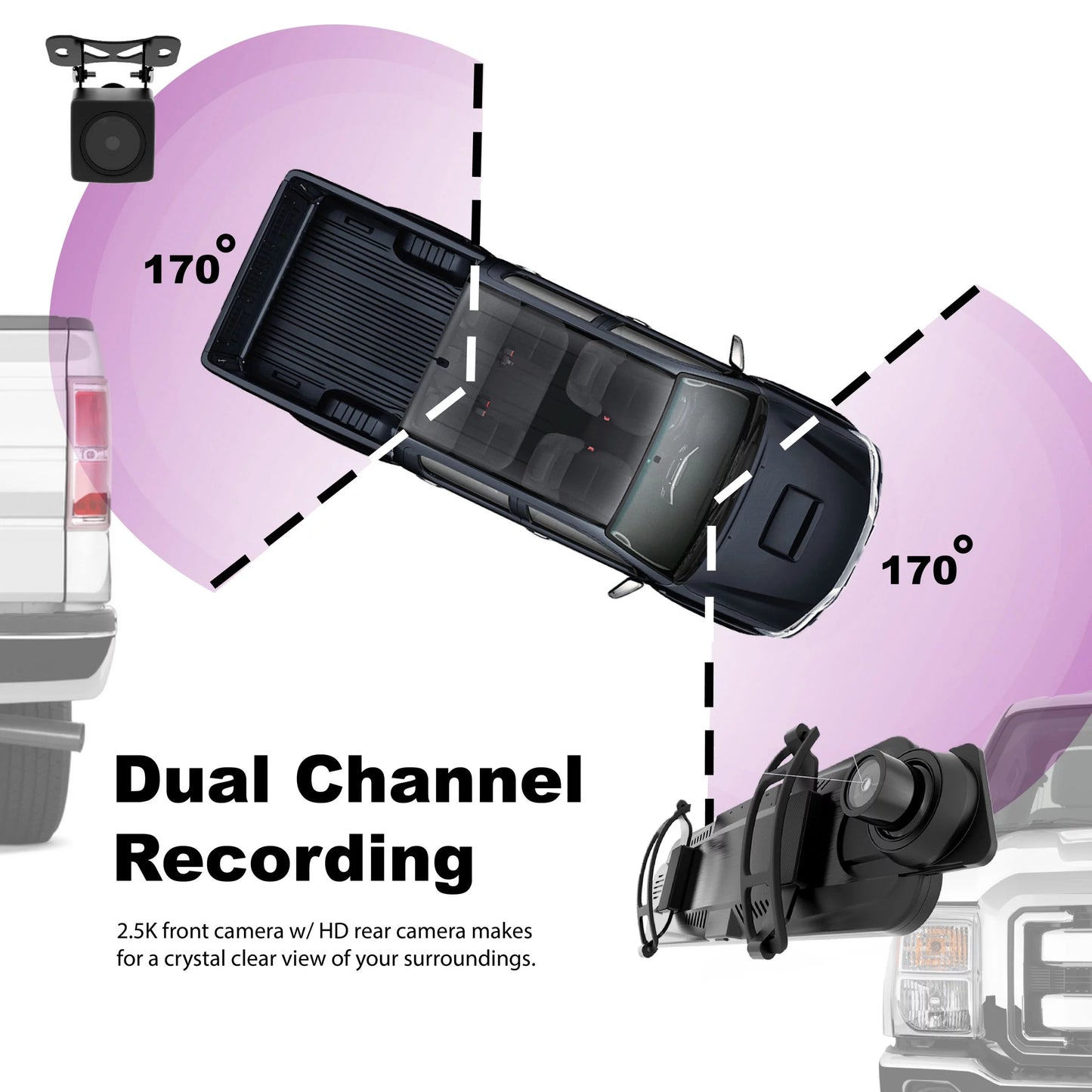 Rexing M1 HD Dual Channel Mirror Dash Cam