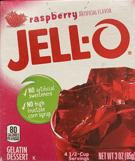 10x Jello Raspberry Gelatin Dessert 3 oz Box Jell-O - 10 BOXES PACKS - FREE SHIP
