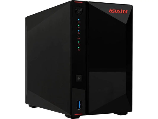 Asustor AS5402T 2 Bay NAS Storage, Quad-Core 2.0GHz CPU, 4xM.2 NVMe SSD Slots, 2x2.5GbE Ports, 4GB DDR4 RAM, Gaming Network Attached Storage, Home Personal Cloud Storage (Diskless)