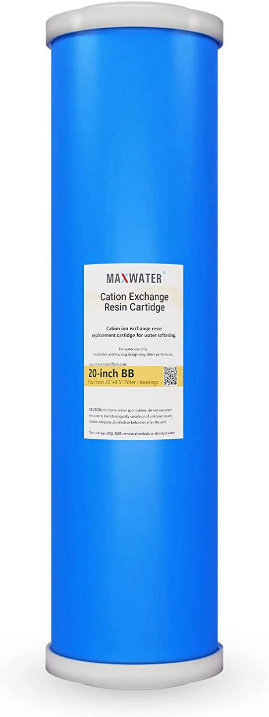 Pack) , Hardness Reduction Water Softening 20 X 4.5 Cation Resin Filter Compatible With 20 BB Whole House Water Filter Systems