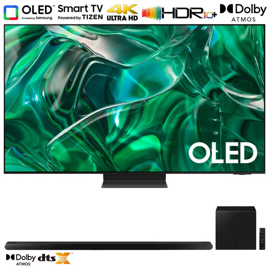 Samsung S95C 55 inch HDR Quantum Dot OLED Smart TV (2023 Model) Bundle with Samsung HW-S800B 3.2.1ch Soundbar (Black) with Wireless Dolby Atmos DTS:X