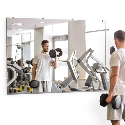 Wall Mounted Annealed Mirror for Gym and Vanity Room 48x72 Silver by Fab Glass and Mirror