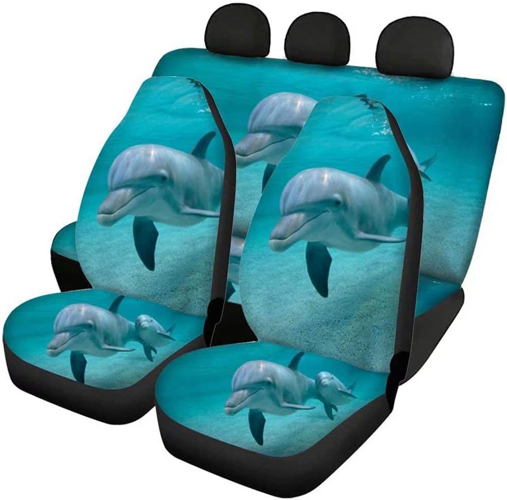 AFPANQZ Oriental Dragon Print Car Seat Covers Full Set for Back Seat Front Seats Universal Fit Most Cars SUVs Trucks Vans Comfortable Auto Seat Protection Full Set for Women Men Black Red