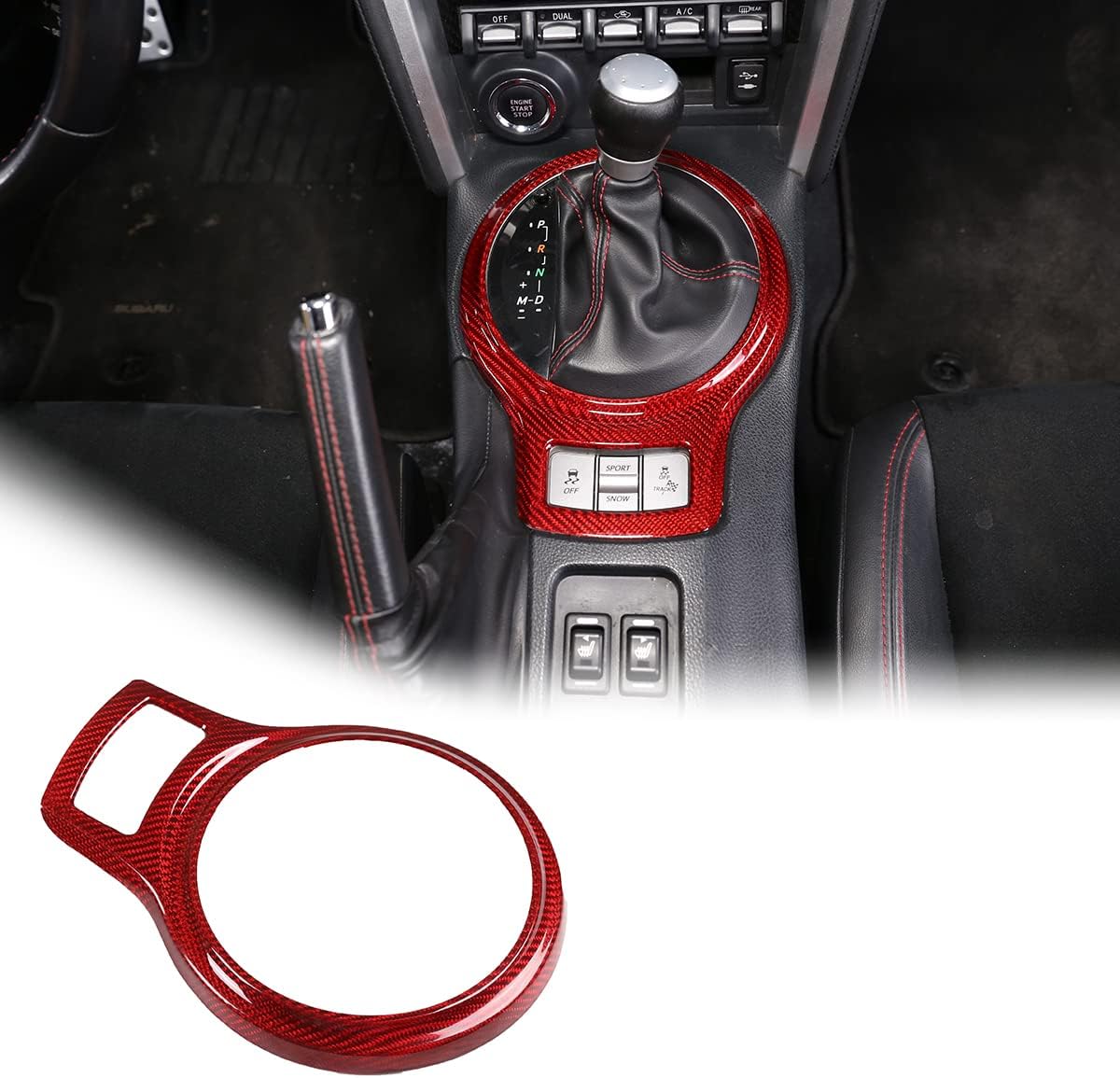 Car Interior Gear Shift Frame Trim Sticker for Subaru BRZ Toyota 86 2013-2020 Accessories (100% Real Carbon Fiber -Black)